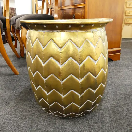 GOLD DRUM PLANTER H.450mm / 455mm dia
