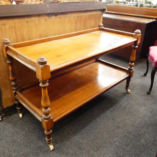 VICTORIAN MAHOGANY 2 TIER DUMB WAITER 1220x560x760mm