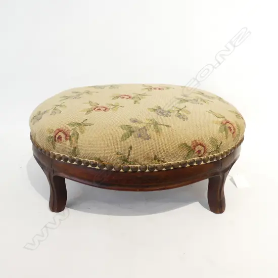 NEEDLEPOINT SMALL OVAL FOOT STOOL 350x300x150mm