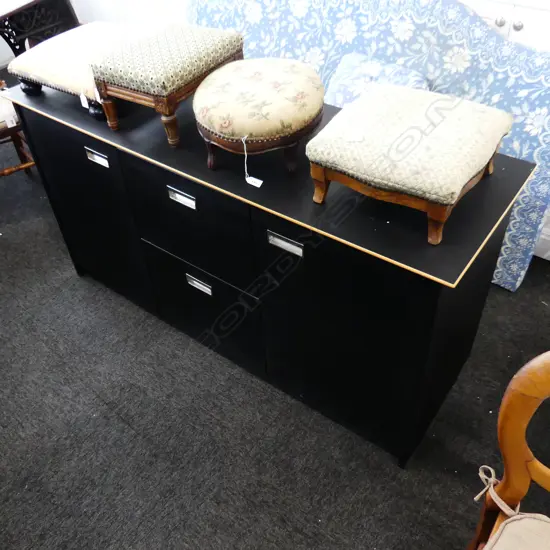 MODERN BLACK OFFICE CABINET 1430x470x725mm