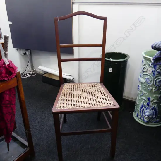 OLD WOODEN CHAIR w. CANE SEAT 