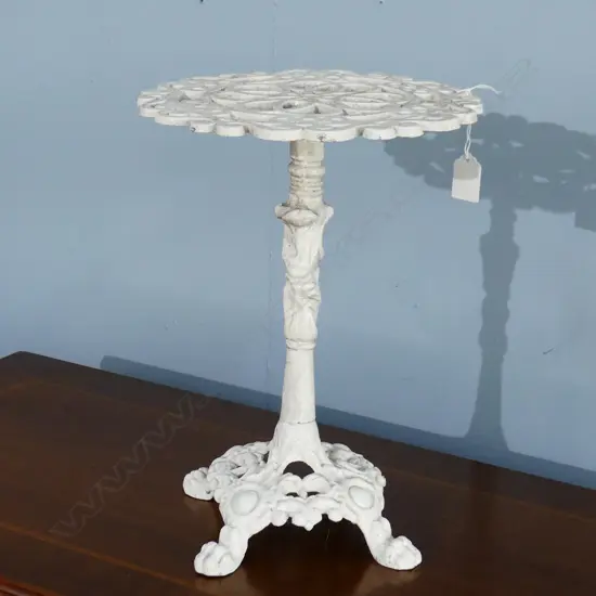 WHITE PAINTED ALUMINIUM TRIVET / POT PLANT STAND H.340mm