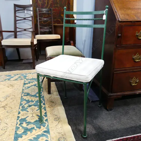 GREEN METAL OUTDOOR CHAIR