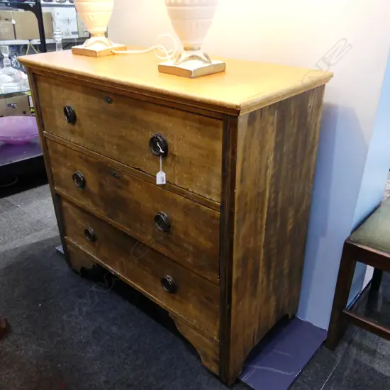 3 DRAWER WOODEN CHEST 940x440x880mm