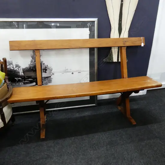 WOODEN CHURCH PEW L. 1590MM