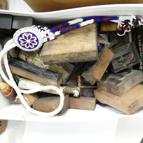 BOX LOT ASST. LETTER PRINTING BLOCKS ETC