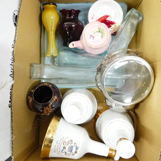 BOX LOT BELL DECANTERS ETC