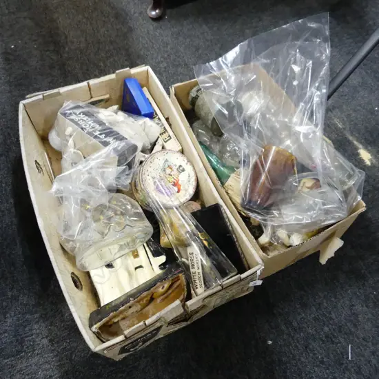 2 BOXES; ASST. NOVELTY ALCOHOL BOTTLES ETC