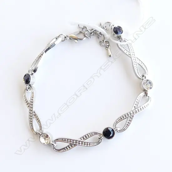 INFINITY SILVER PLATE SAPPHIRE BRACELET 