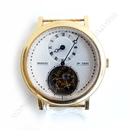 BREGUET COPY ? WATCH GOLD PLATE NO.3965. Running. strap fittings faulty