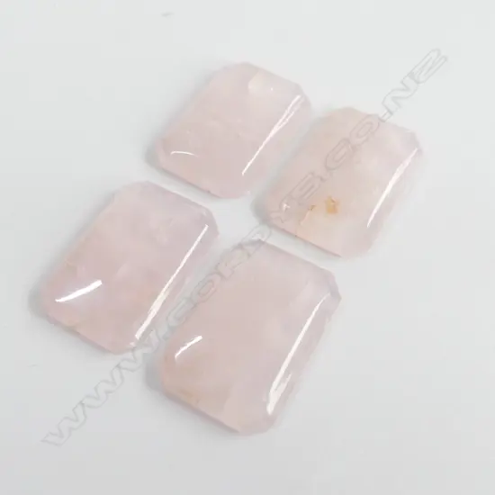 4 LG ROSE QUARTZ CABOCHONS 