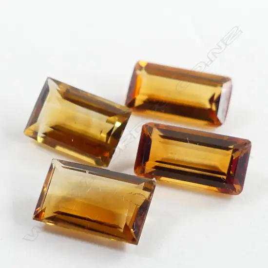 FOUR RECTANGULAR CITRINE, 9.7CT 