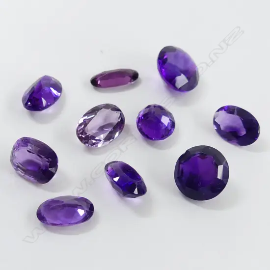 BAG 10 MIXED FACETED AMETHYSTS