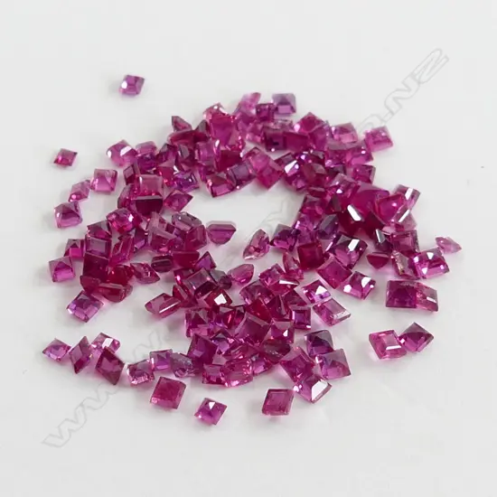 BAG 8CT FACETED SQUARE RUBIES 