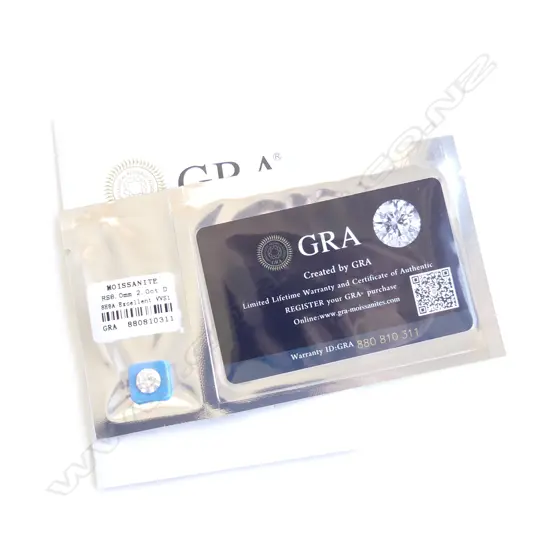 MOISSANITE STONE, 2CT  WITH GRA REPORT