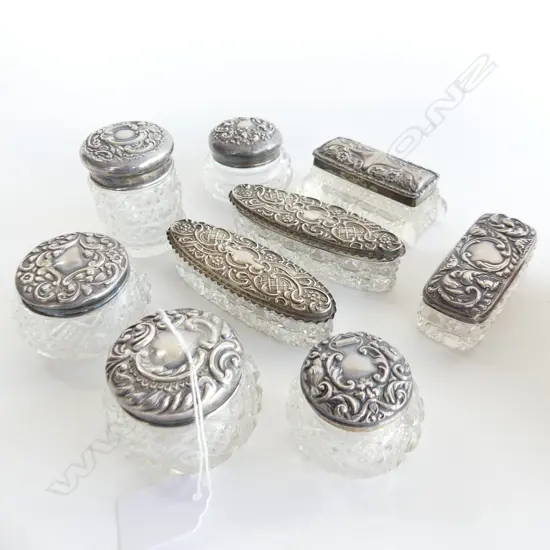 9 STG CAPPED CRYSTAL CONTAINERS 