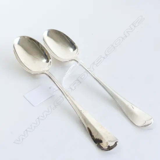 2 STG SILVER SERVING SPOONS L.210mm 151 GRAMS