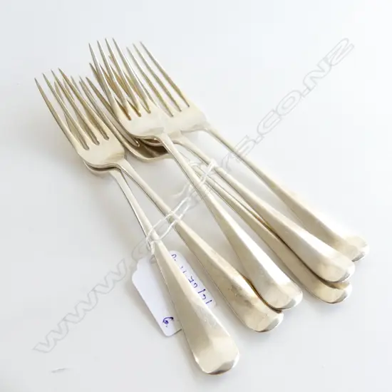 6 WALKER & HALL STG SILVER LUNCHEON FORKS SHEFFIELD 1929 L.180mm 309 GRAMS
