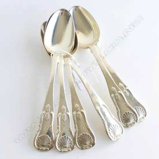 6 STG SILVER KINGS PATTERN DESSERT SPOONS EDINBURGH 1839 235 GRAMS