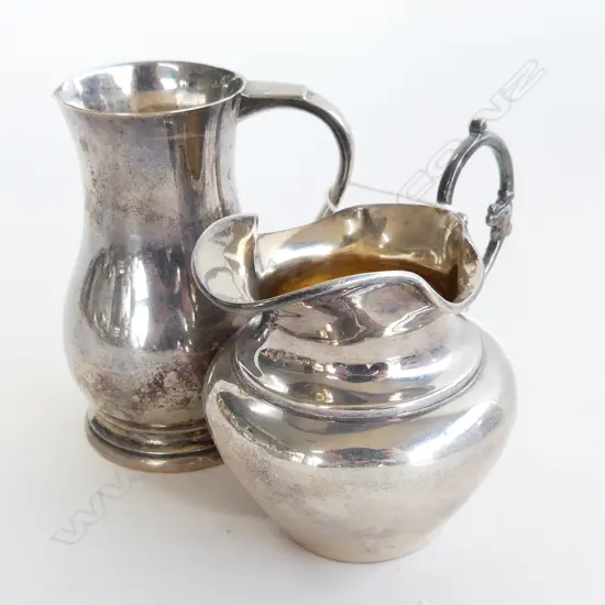 2 SMALL STG SILVER JUGS; SHEFFIELD 1910,B'HAM 1901162 GRAMS