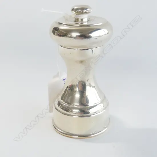 PEUGEOUT FRENCH SILVER PLATE PEPPER MILL RETAILED BY ASPREY H.95mm