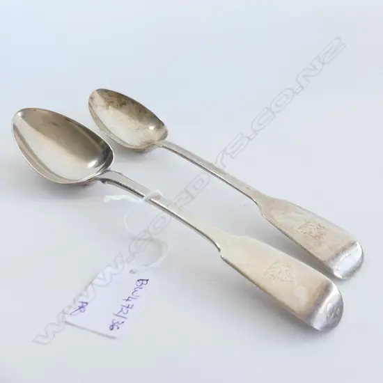 PR GEORGIAN STG SILVER PIE SPOONS; LONDON 126 GRAMS