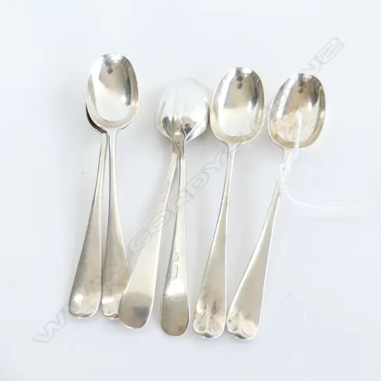 6 STG SILVER TEASPOONS, 5x WALKER & HALL SHEFFIELD 1922 132 GRAMS
