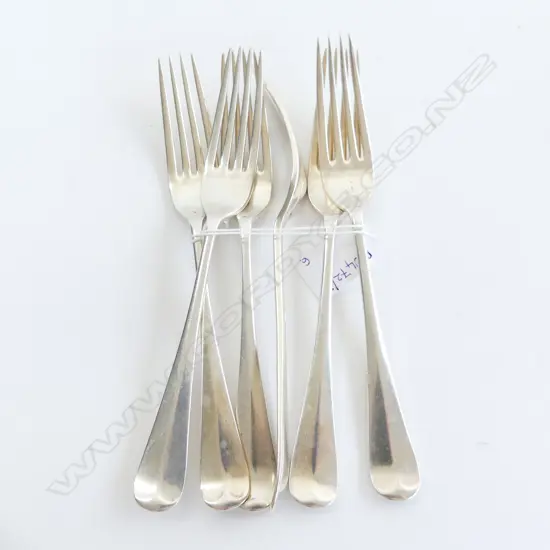 6 WALKER & HALL STG SILVER DINNER FORKS SHEFFIELD 1930 L.195mm 418 GRAMS