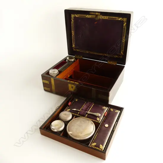 ANTIQUE WRITING SLOPE / DRESSING BOX W.300mm