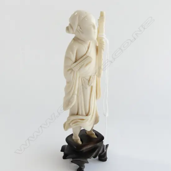 ORIENTAL CARVED IVORY FIGURE H.150mm