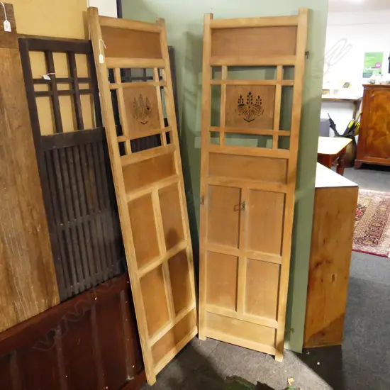 JAPANESE CYPRESS WOOD PAIR OF DOORS 515 x 1885mm