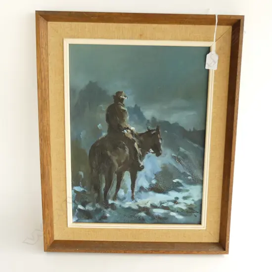 MAURICE BUCKLAND OIL ON BOARD AN EARLY START NEAR WANAKA  390 X 290 MM