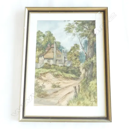 ANTHONY A. PROUT (1946-) 'COUNTRY LANE BUCKINGHAMSHIRE ENGLAND' W/C 540x380mm