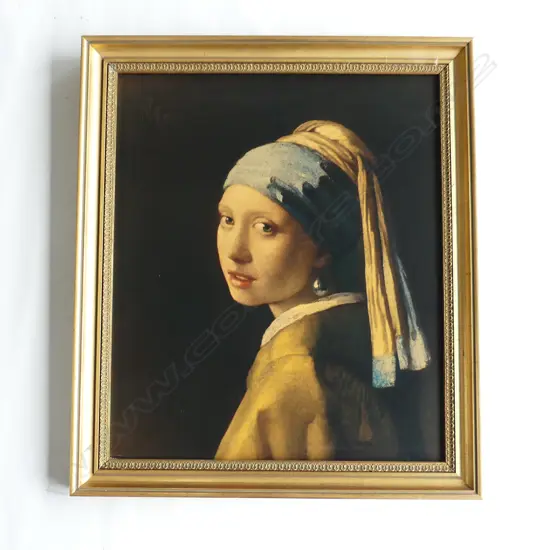 FRAMED PRINT 'LADY WITH A PEARL EARRING'  390 X 460MM