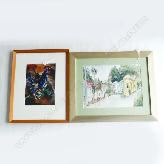 2 PRINTS. LAWRENCE 'OLD BULLOCK RD' & 'ROOSTER'