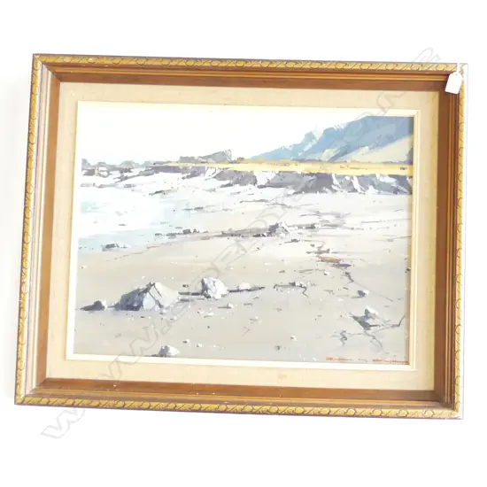 JOHN M CRUMP (1943-) - LG COASTAL LANDSCAPE OIL ON BOARD 445x595mm