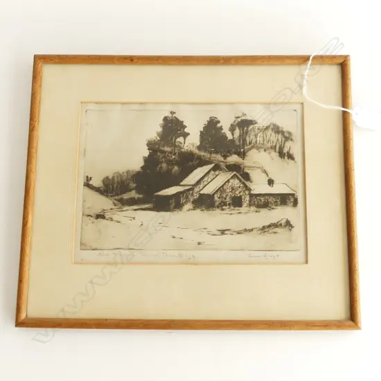 TREVOR LLOYD 'OLD MISSION SCHOOL THREE KINGS' ETCHING 155x220mm