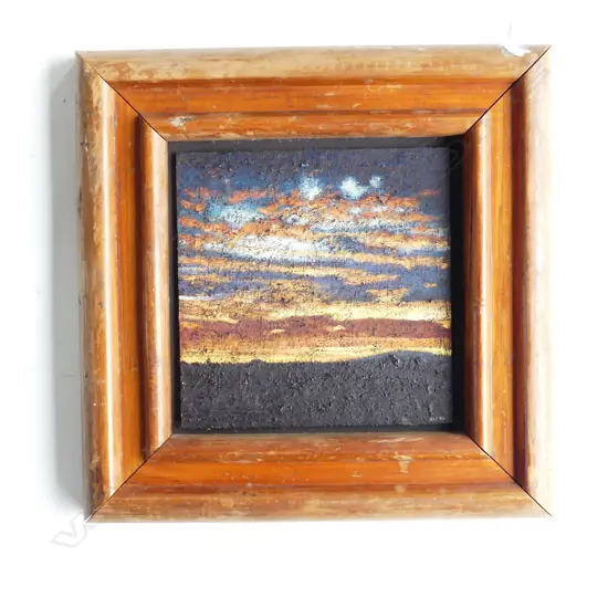 OIL ON BOARD TITLED HALL BUS RD TONIGHT SIGNED ON REVERSE H350 W350MM