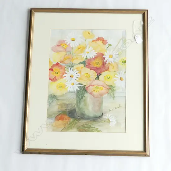 MARION MINCHIN W/C STILL LIFE 430 x 320mm signed framed under glass