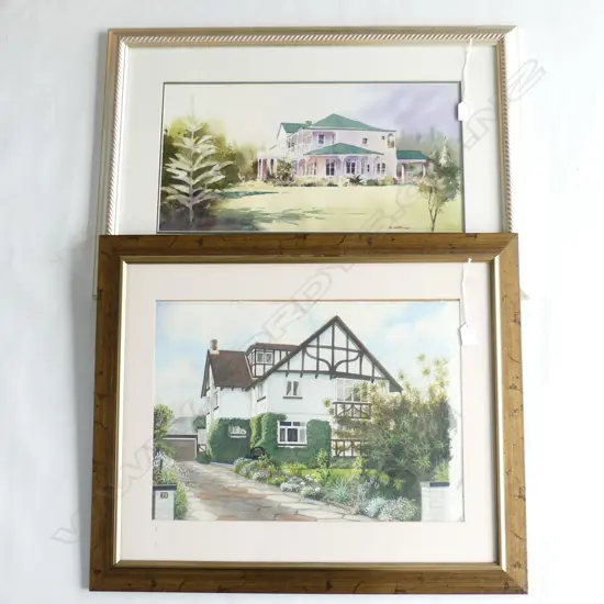 2 HOUSE W/Cs; ROBERT MITCHENER 270x525mm & ARTIST UNKNOWN TUDOR No. 23 360x510mm