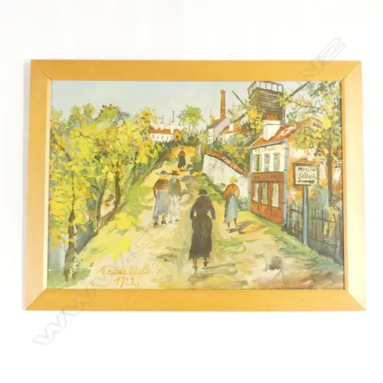 VINTAGE PRINT; MAURICE UTRILLO 'VILLAGE STREET 1922' 410x575mm 
