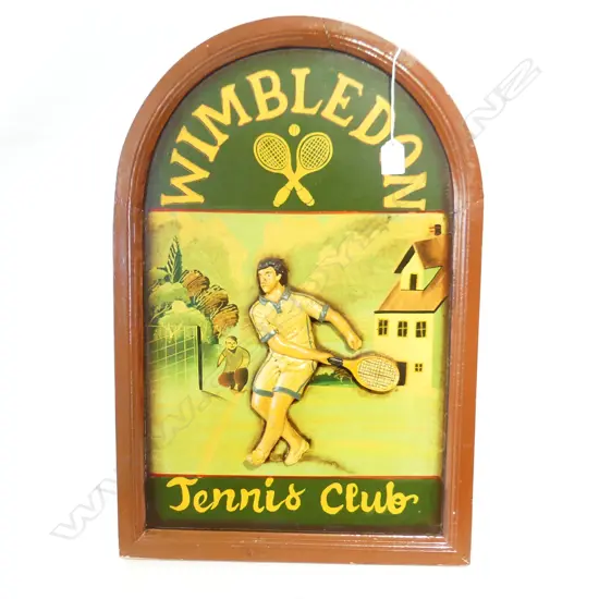 'WIMBLEDON TENNIS CLUB' WALL PLAQUE 600x400mm
