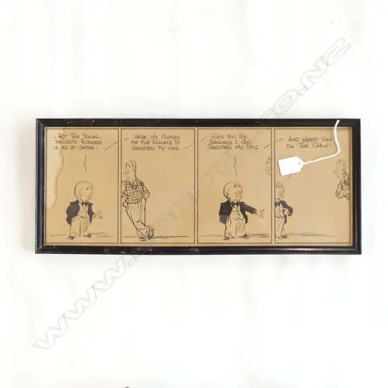 GORDON MINHINNICK ORIGINAL CARTOON c.1930 180x475mm