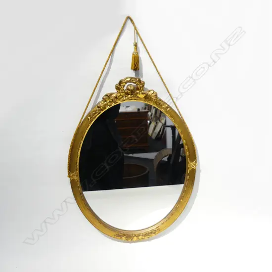 GOLD FRAMED OVAL MIRROR 600x450mm