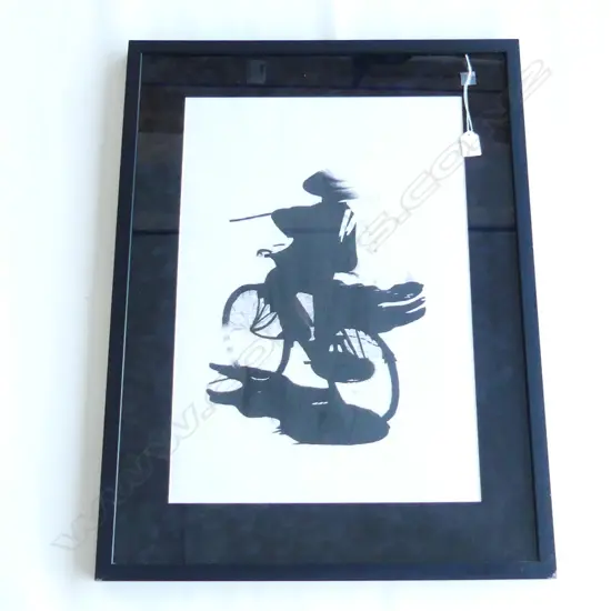 FRAMED EMBROIDREY ORIENTAL ON BIKE H730 W560MM