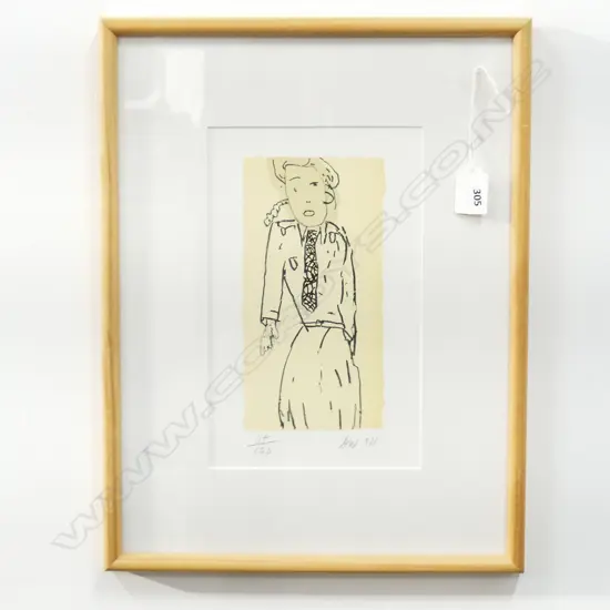 D.W LTD ED PRINT 114/120. 2011. 250 X 155mm woman in uniform