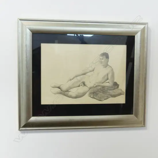MALCOLM HARRISON 'RUGBY SOCKS' PENCIL ON PAPER 1984 280x400mm