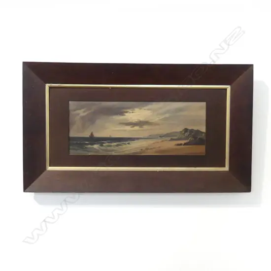 COLONIAL OIL INITIALED 'L.S.' OIL ON CANVAS BOARD 190x470mm