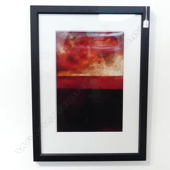 COLIN McCAHON PRINT; RED LANDSCAPE 500x330mm