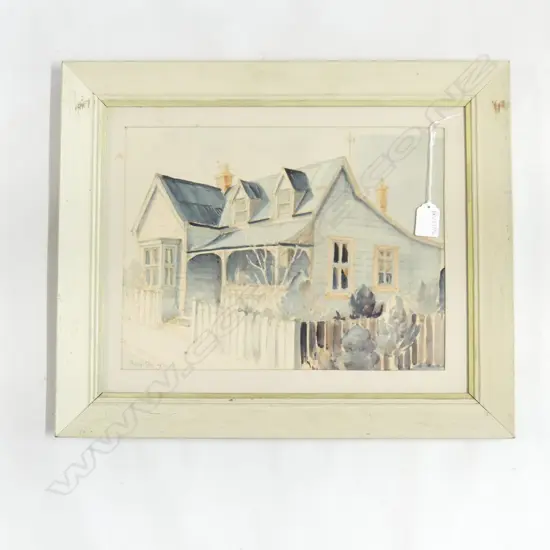 PEGGY SPICER W/C 'OLD HOUSE IN AKAROA'  255x355mm